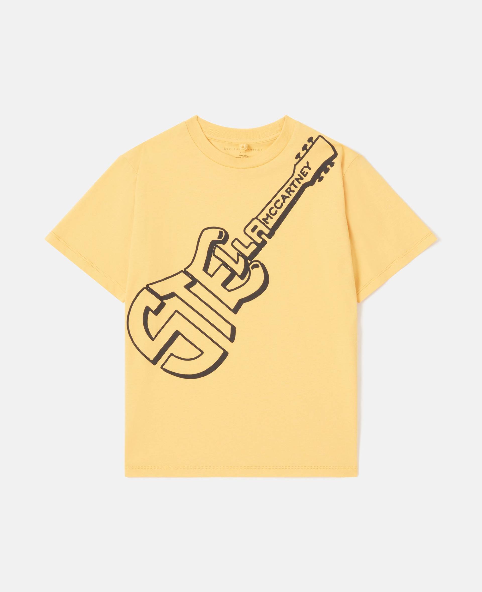 Stella McCartney - T-Shirt mit Gitarren-Grafik, Frau, Gelb, Größe: 5 von Stella McCartney