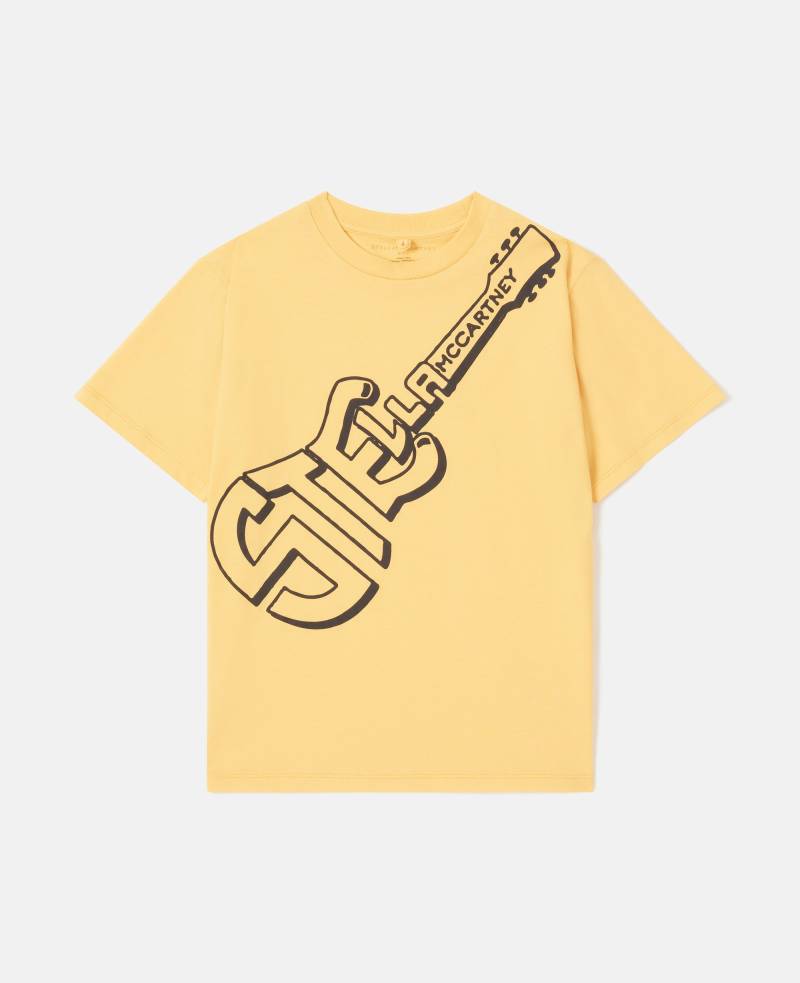 Stella McCartney - T-Shirt mit Gitarren-Grafik, Frau, Gelb, Größe: 8 von Stella McCartney