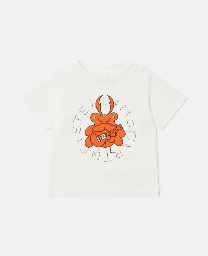 Stella McCartney - T-Shirt mit Insekten-Band-Grafik, Frau, Elfenbein, Größe: 6m von Stella McCartney