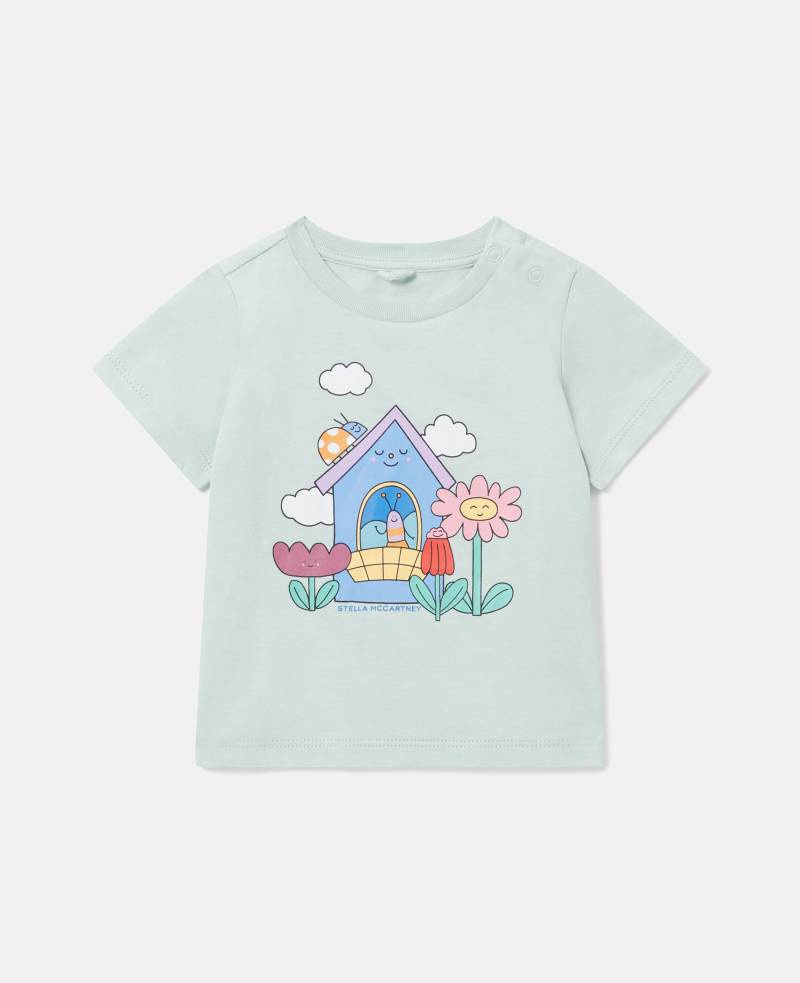Stella McCartney - T-Shirt mit Insekten-Grafik, Frau, Grün, Größe: 3m von Stella McCartney