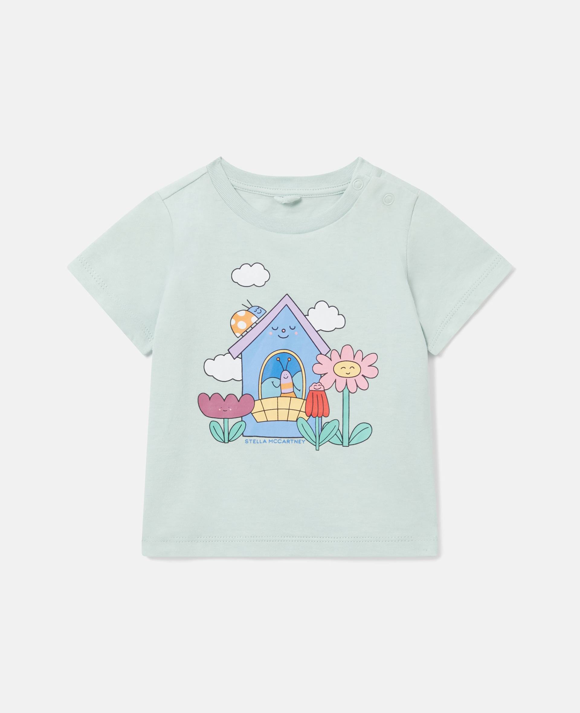 Stella McCartney - T-Shirt mit Insekten-Grafik, Frau, Grün, Größe: 6m von Stella McCartney