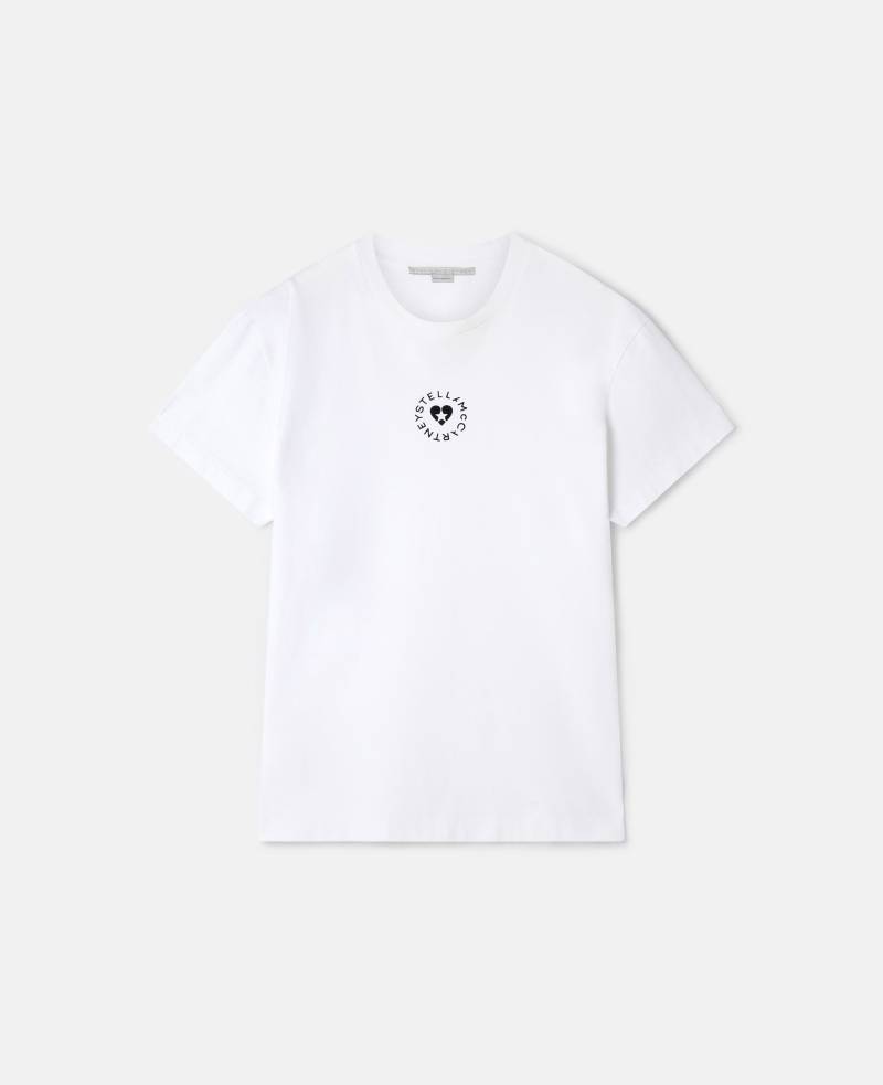 Stella McCartney - T-Shirt mit Lovestruck"-Logo, Frau, Weiß, Größe: L von Stella McCartney