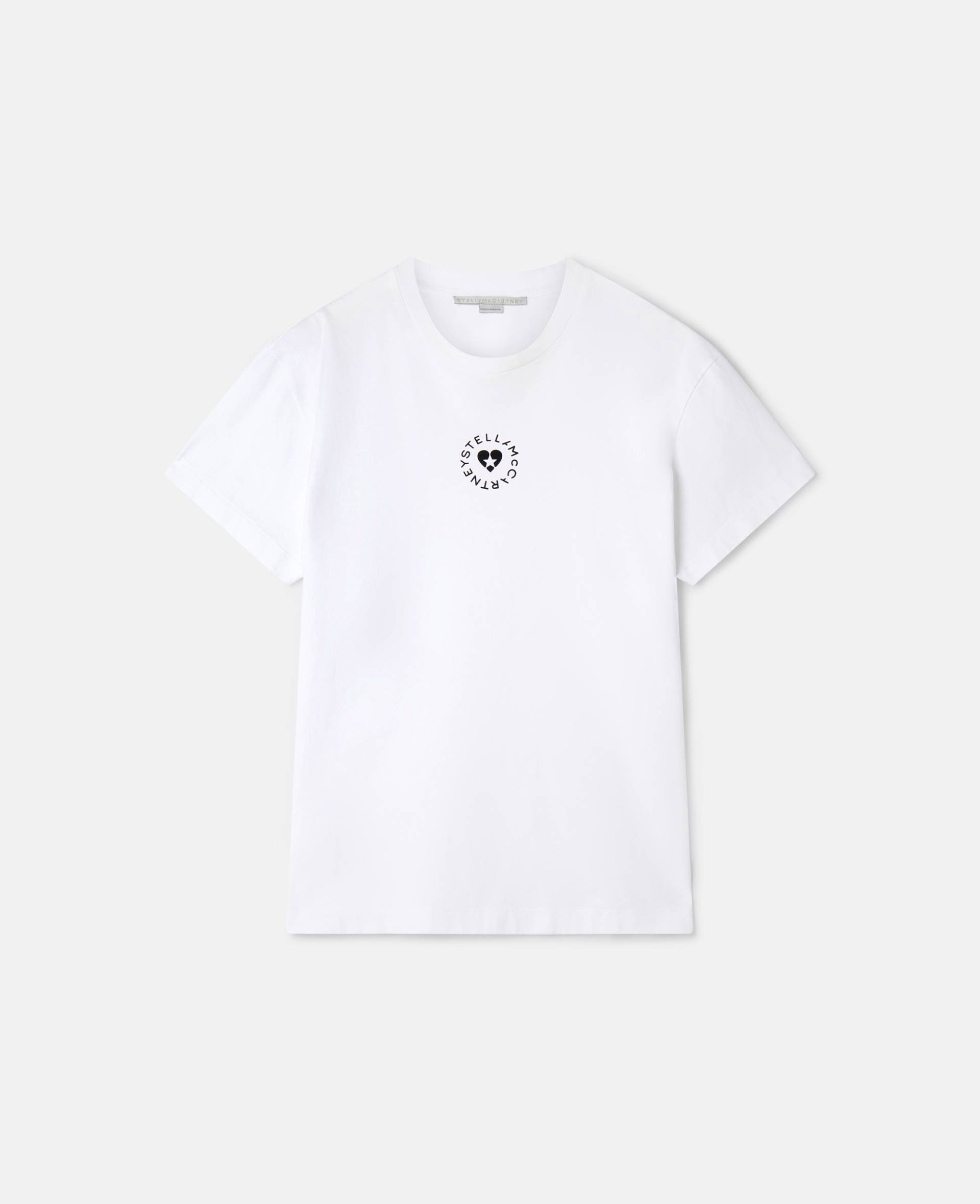 Stella McCartney - T-Shirt mit Lovestruck"-Logo, Frau, Weiß, Größe: S von Stella McCartney
