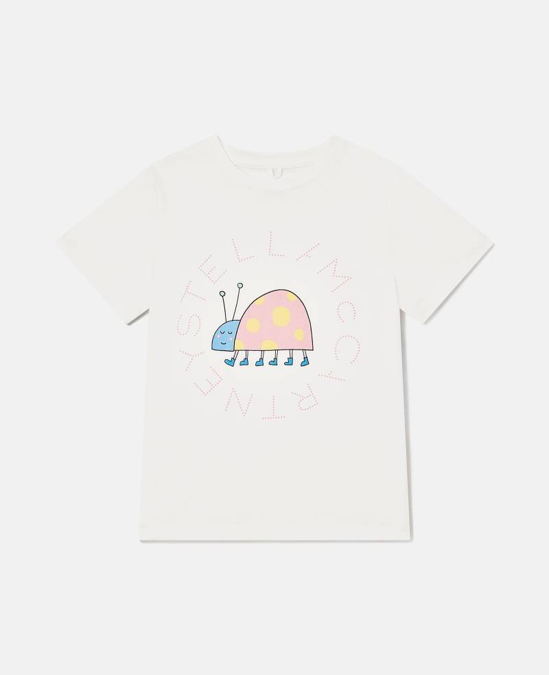 Stella McCartney - T-Shirt mit Marienkaefer-Grafik, Frau, Elfenbein, Größe: 5 von Stella McCartney