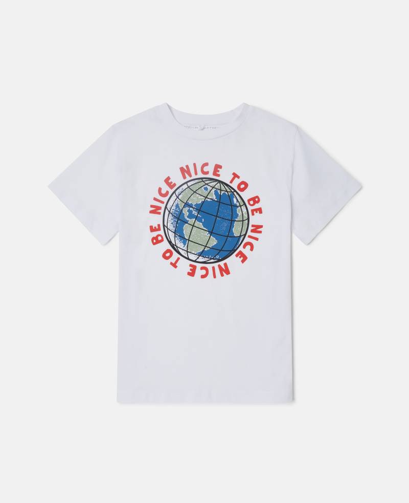 Stella McCartney - T-Shirt mit Planeten-Grafik, Reines Weiß, Größe: 4 von Stella McCartney