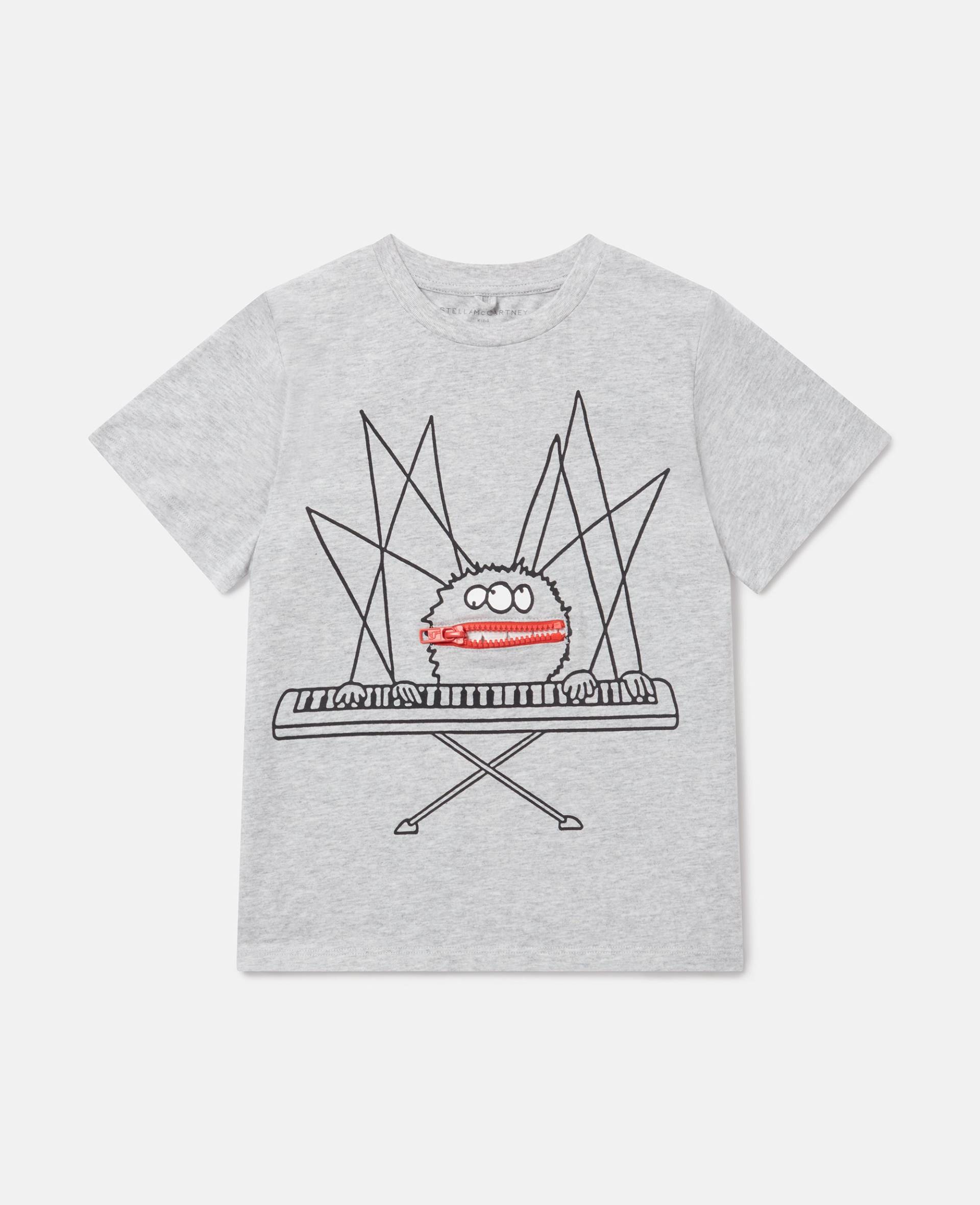 Stella McCartney - T-Shirt mit Spinnen-Grafik, Frau, Grau meliert, Größe: 5 von Stella McCartney