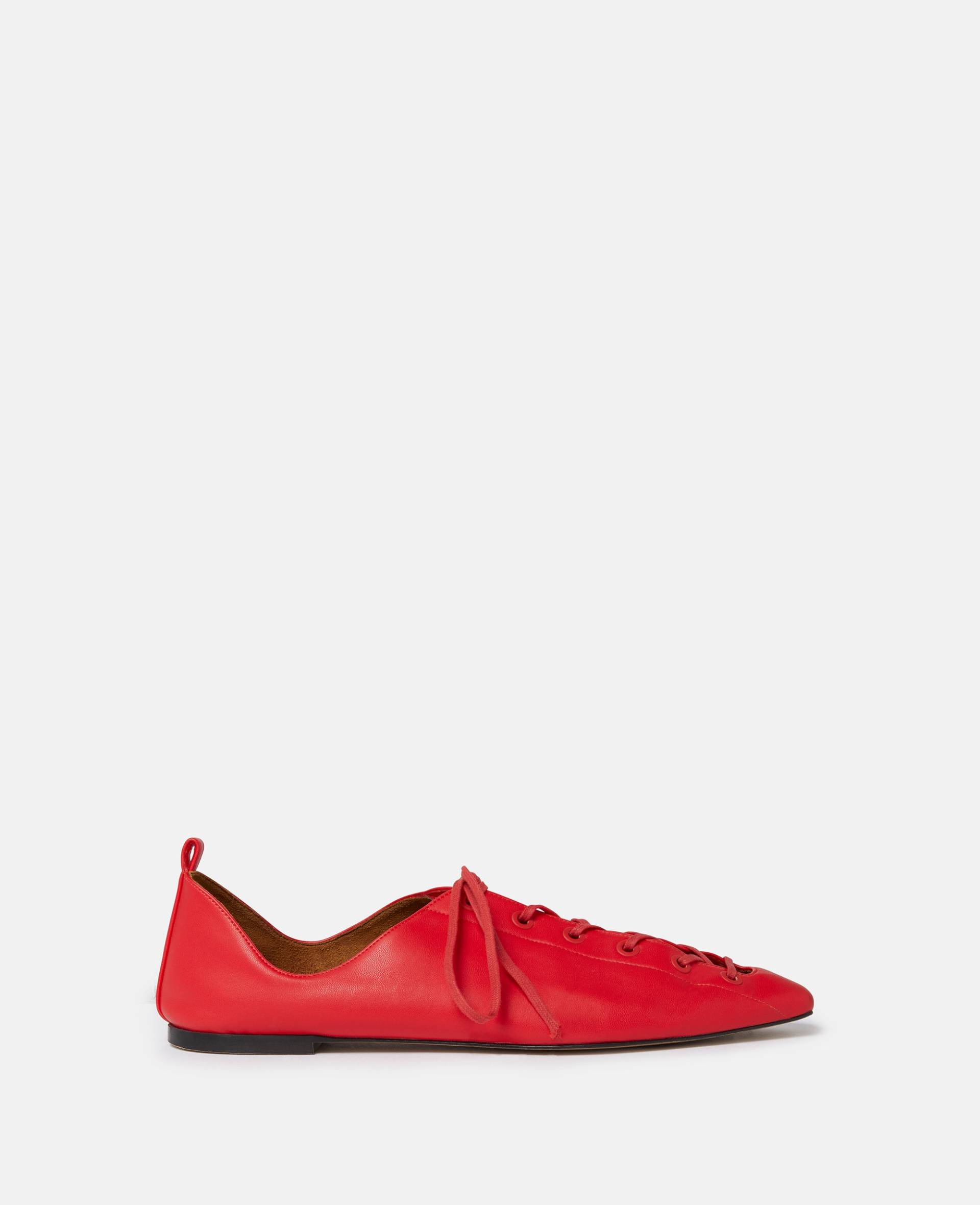 Stella McCartney - Terra Ballerinas aus Alter Mat mit Schnürung, Frau, Lipstick red, Größe: 35 von Stella McCartney