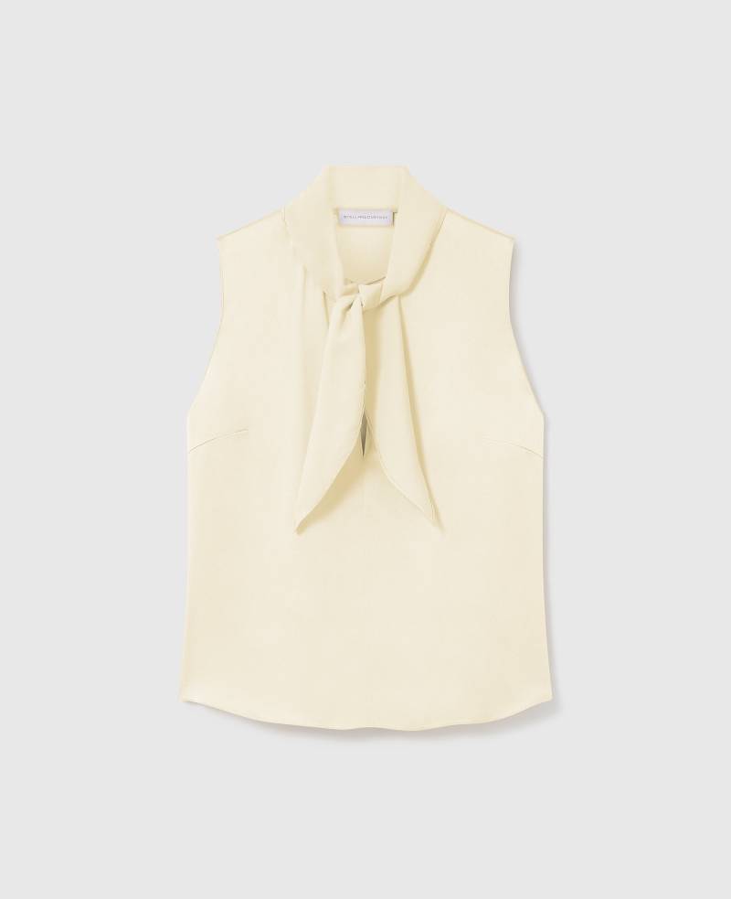 Stella McCartney - Tie-Neck Sleeveless Satin Top, Frau, Buttermilk, Größe: 36 von Stella McCartney