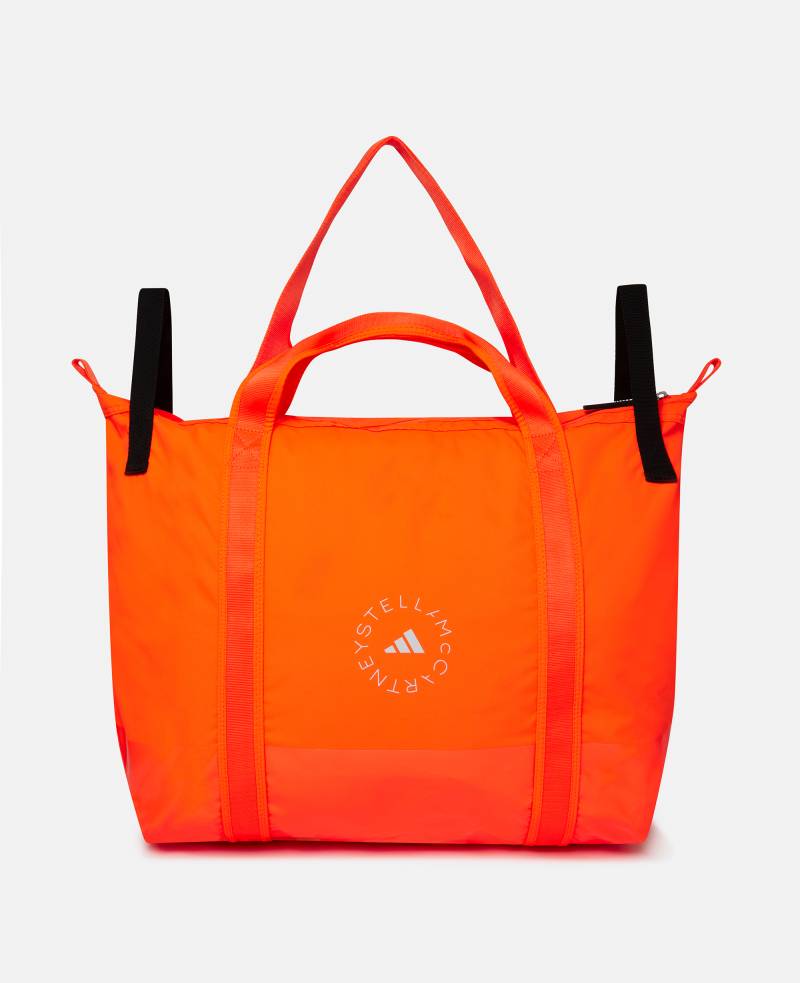 Stella McCartney - Tote Bag mit Logo, Frau, Signalorange/Weiß/Schwarz von Stella McCartney