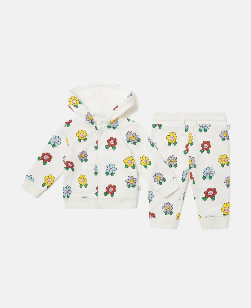Stella McCartney - Trainingsanzug-Set mit Blumen-Print, Elfenbein/Mehrfarbig, Größe: 24m von Stella McCartney