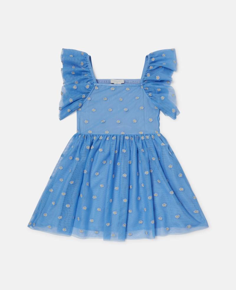 Stella McCartney - Tuellkleid mit Blumen-Stickerei, Frau, Azurblau, Größe: 10 von Stella McCartney