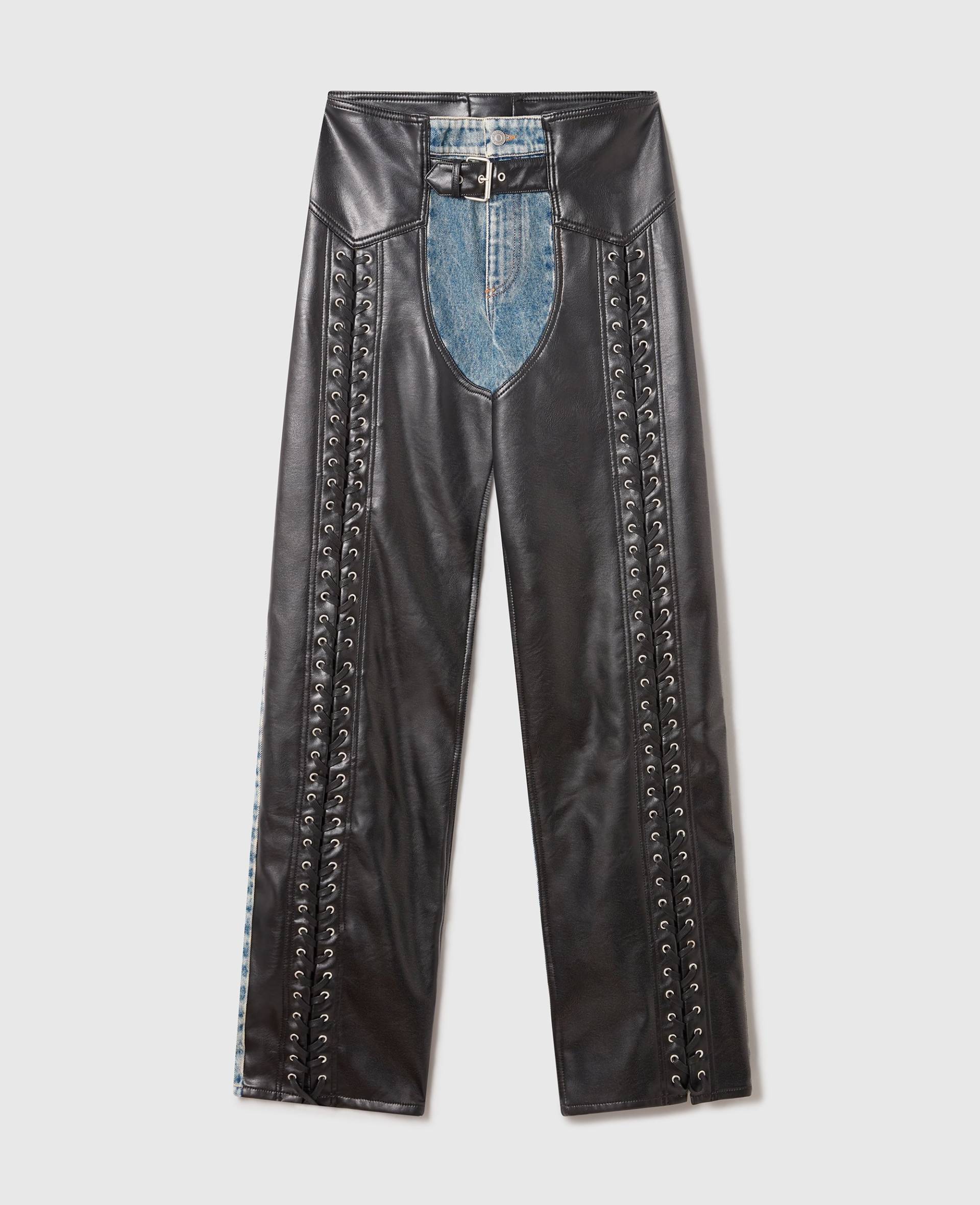 Stella McCartney - Vegane Chap Jeans mit Schnürung, Frau, Schwarz, Größe: 31 von Stella McCartney