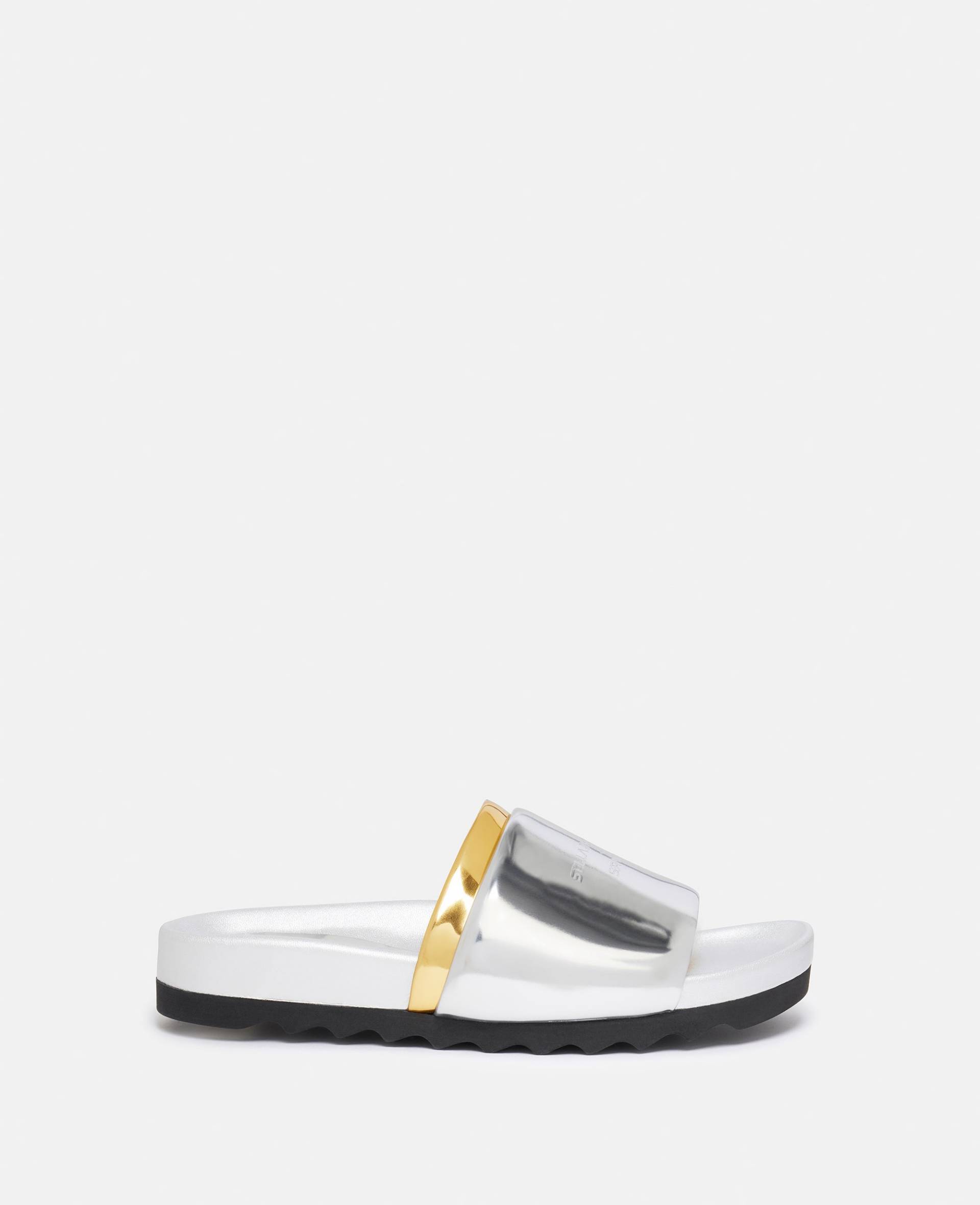 Stella McCartney - Zweifarbige Slide-on-Sandalen, Frau, Silber/Gold, Größe: 35 von Stella McCartney