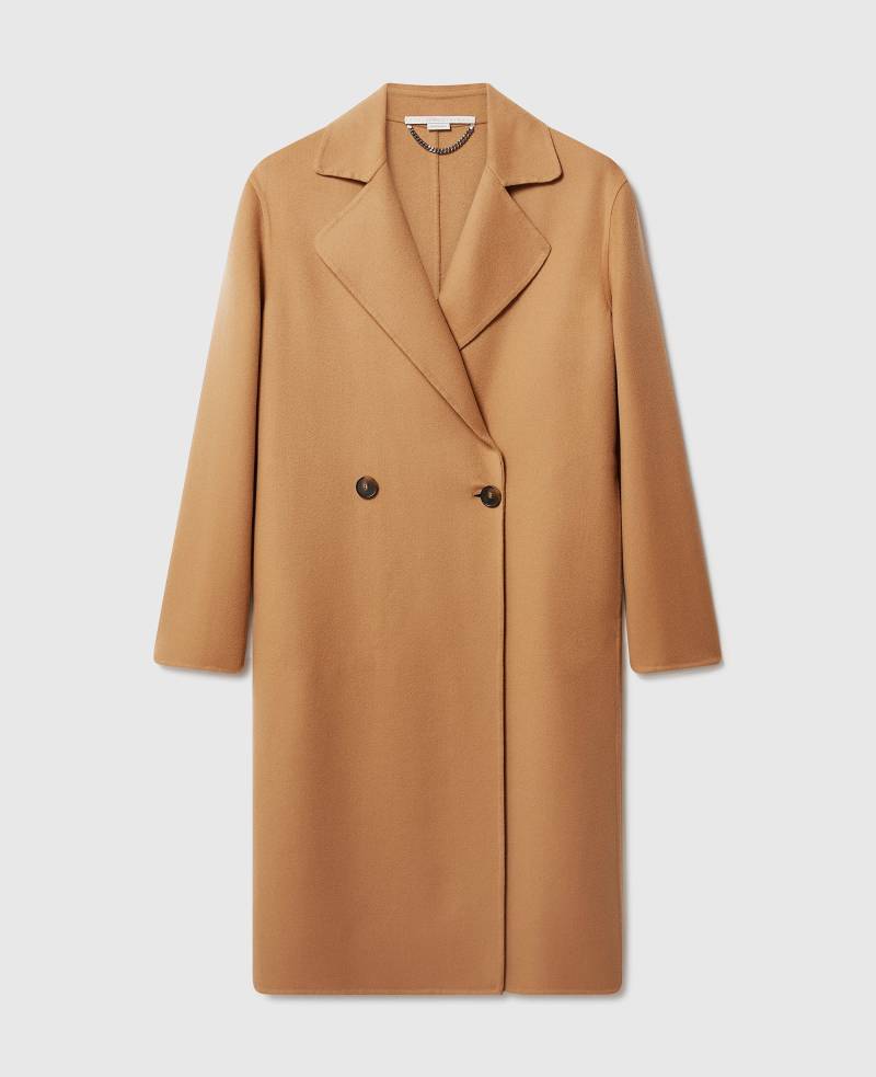 Stella McCartney - Zweireihiger, langer Mantel, Frau, Camel, Größe: 40 von Stella McCartney