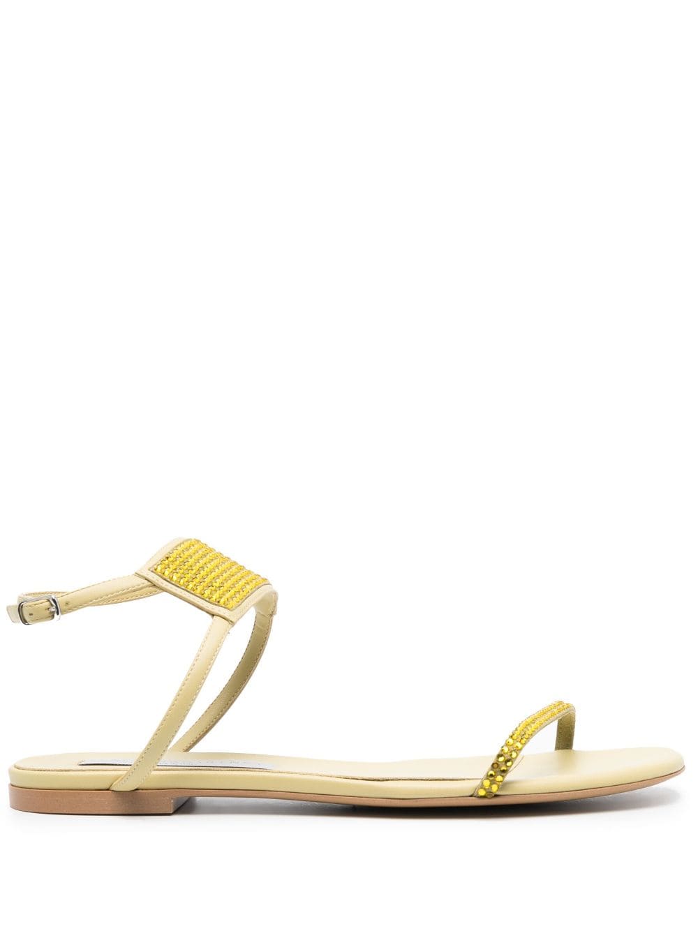 Stella McCartney Flache Sandalen mit Kristallen - Gelb von Stella McCartney