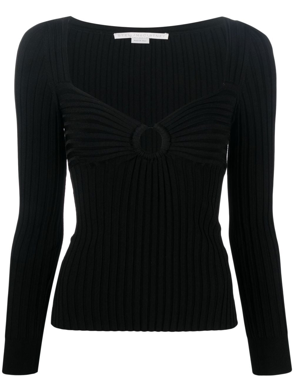 Stella McCartney Gerippter Pullover mit Cut-Outs - Schwarz von Stella McCartney