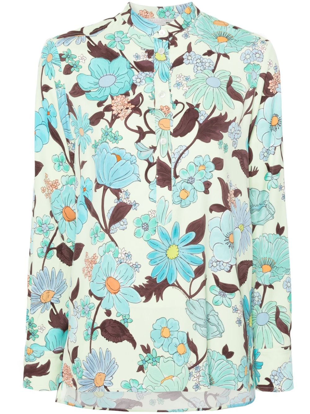 Stella McCartney Geknöpftes Hemd mit Garten-Print - Blau von Stella McCartney