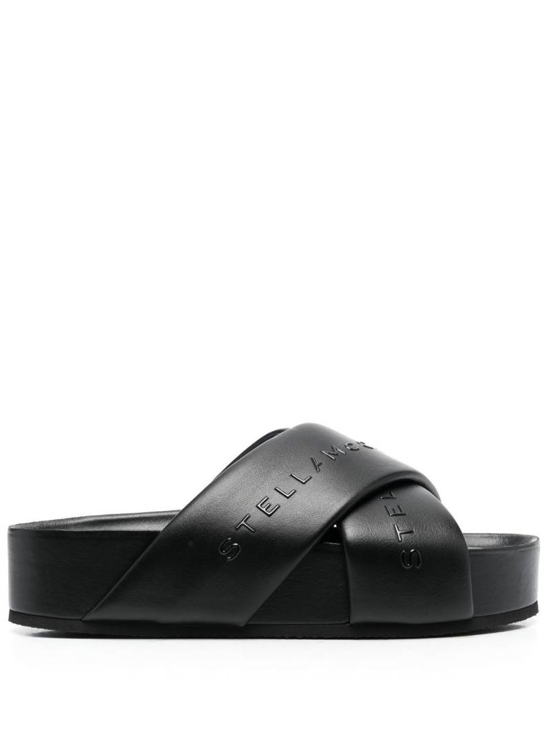 Stella McCartney Flatform-Sandalen mit Logo-Riemen - Schwarz von Stella McCartney