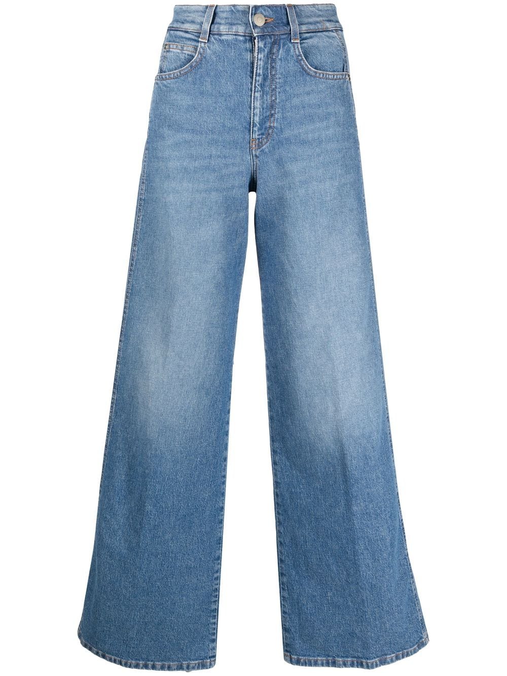 Stella McCartney Weite Jeans mit Logo-Streifen - Blau von Stella McCartney