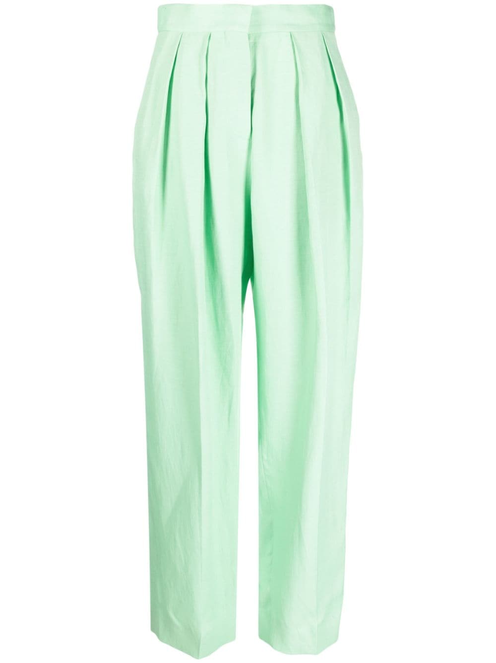 Stella McCartney Wide-Leg-Hose mit Falten - Grün von Stella McCartney