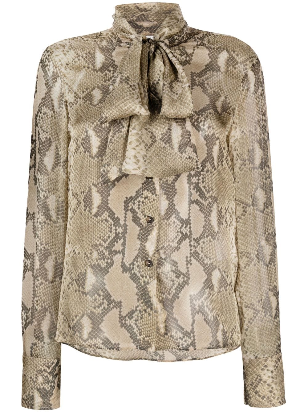 Stella McCartney Hemd mit Pythonleder-Print - Grau von Stella McCartney