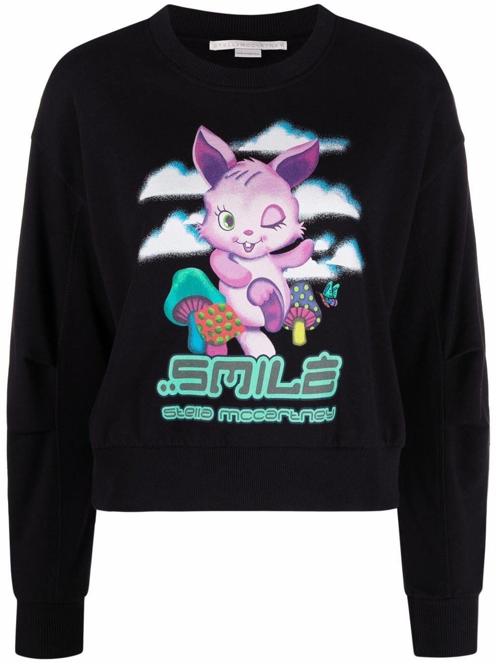 Stella McCartney Sweatshirt mit Smile Bunny-Print - Schwarz von Stella McCartney