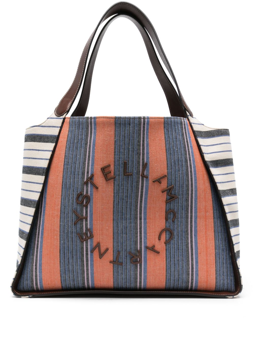 Stella McCartney striped cotton tote bag - Blau von Stella McCartney