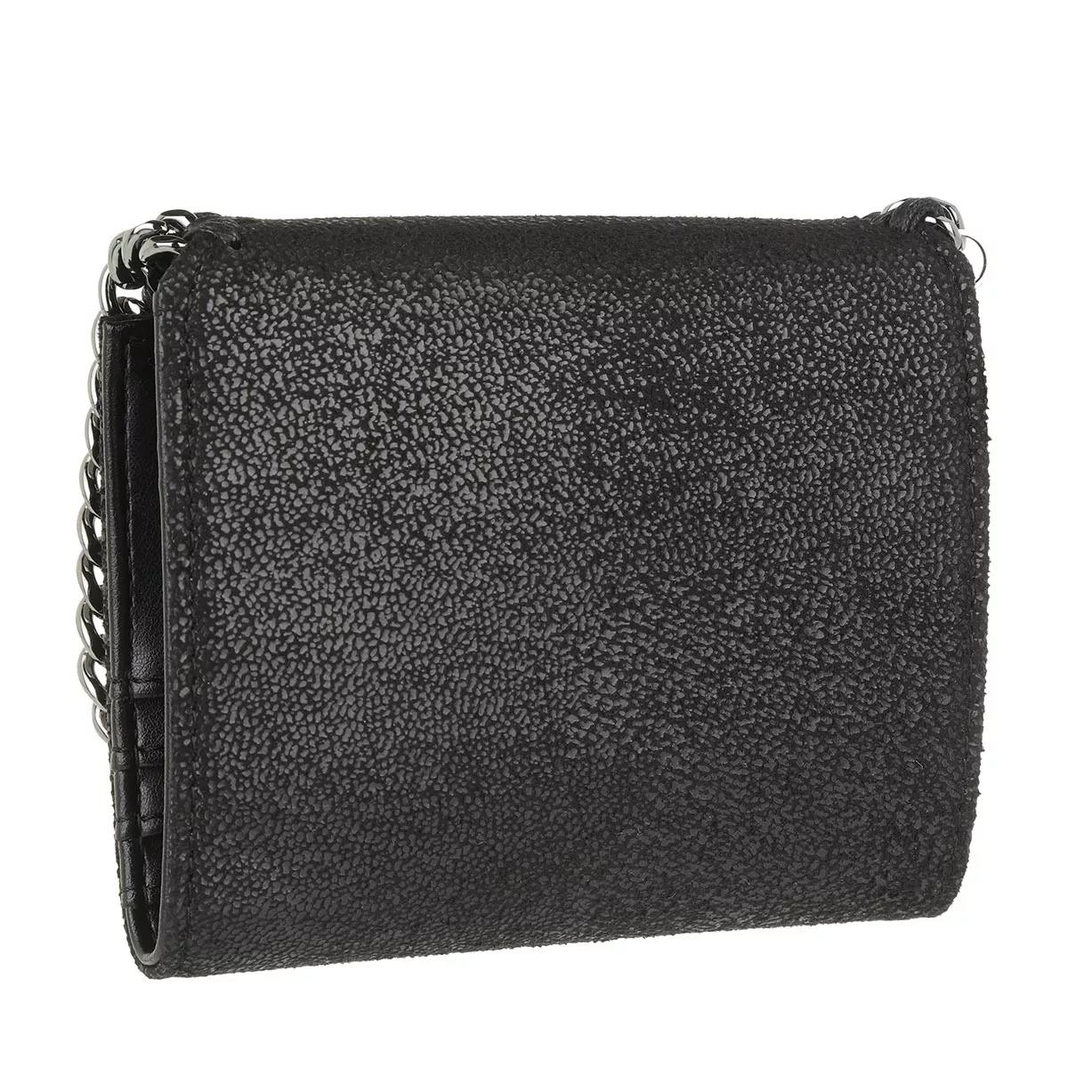 Stella McCartney Portemonnaie - Falabella Small Flap Wallet Shaggy Deer - Gr. unisize - in Schwarz - für Damen von Stella Mccartney