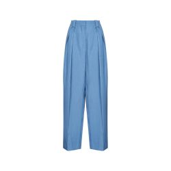 Stella Mccartney Blaue Hochtaillierte Hosen Aus Leinenmischung von Stella Mccartney