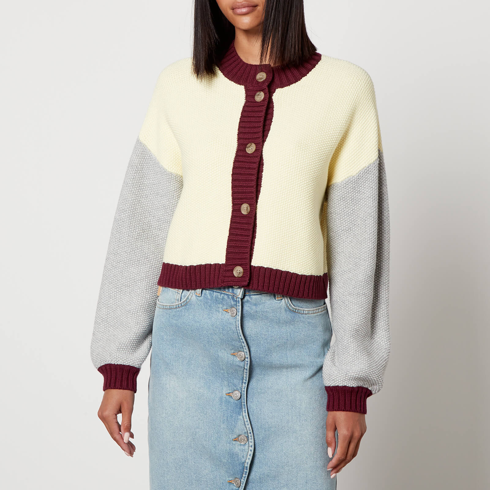 Stella Nova Netti Colour-Block Cotton Cardigan - S von Stella Nova