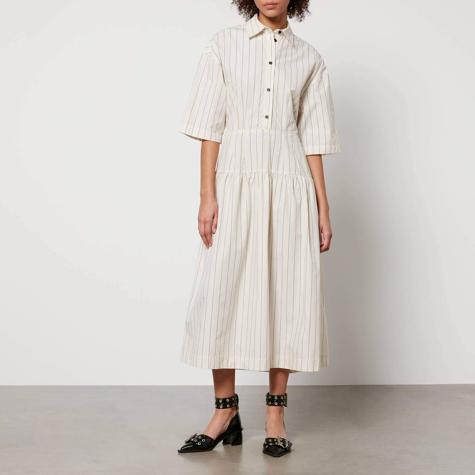 Stella Nova Striped Cotton-Poplin Midi Dress - DK 34/UK 8 von Stella Nova