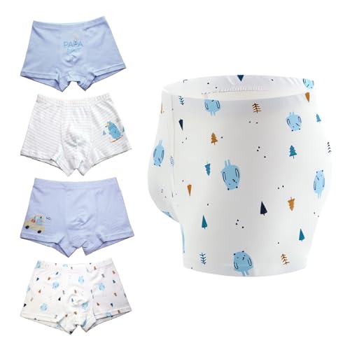 StellaDraco Cartoon Jungen-Unterwäsche aus 100% Baumwolle, weiche Shorts, Atmungsaktiv und Locker Thermo-Boxershorts für Kinder from 110 to150 Size im 3~12 Jahren(4er-Pack)(1501,110) von StellaDraco