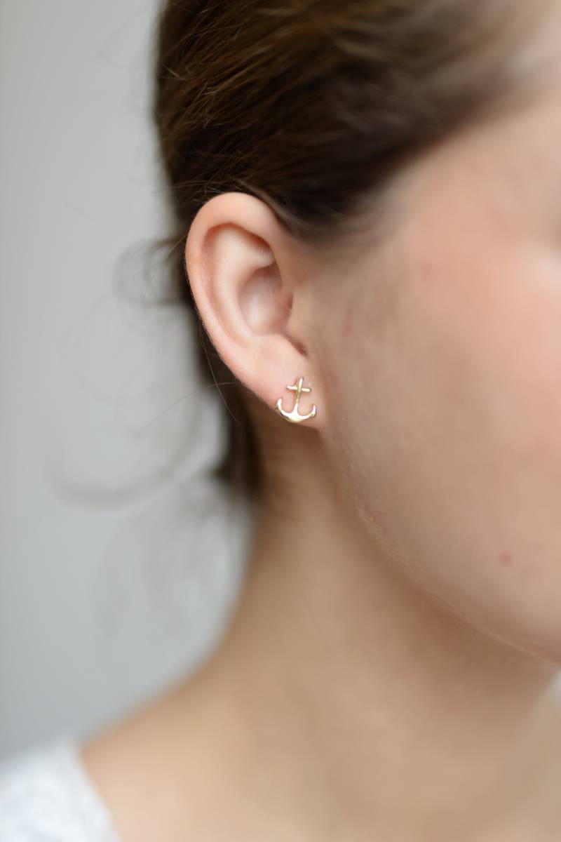 Anker Ohrstecker in Gold Oder Silber - Maritime Ohrringe Anker Ohrstecker in Gold Oder Silber - Maritime Ohrringe von StellaKobenhavnShop