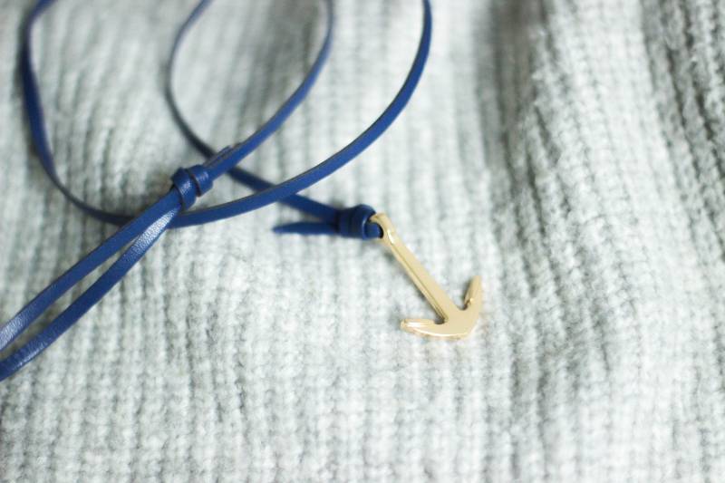 Anker Wickelarmband Blau - Lederarmband Mit Gold von StellaKobenhavnShop