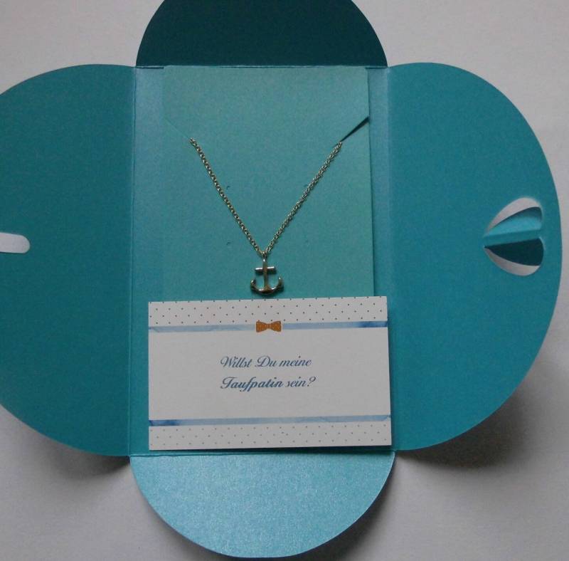 Taufpatin Geschenk - Geschenkverpackung Mit Thank You Sticker, Karte Und Anker Halskette in Gold Oder Silber von StellaKobenhavnShop