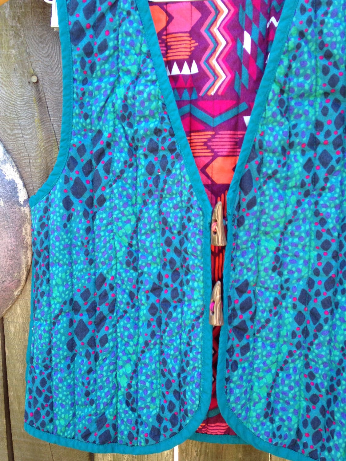 Vintage Gesteppte Wendeweste Aus Baumwolle von Stellabluz