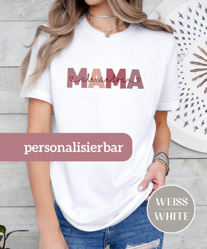 Mama T-Shirt Personalisiert | Geschenk Für Muttertagsgeschenk Zur Geburt Personalisiert Mom Shirt von StellaeLunaCD