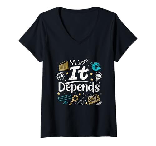 Damen Es kommt auf den Humor der Creative Science University an T-Shirt mit V-Ausschnitt von Stellar Thought Studio