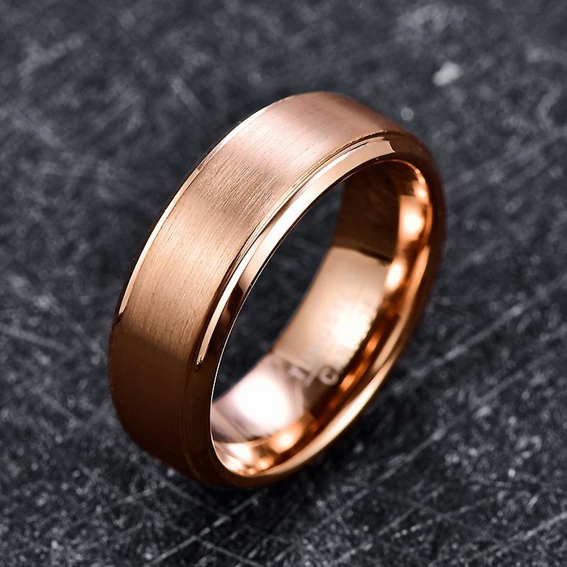 Wolframring Mit Roségold - Mattes Finish 8mm, Verlobungsring, Eheringe, Trauringe, Ring, Herrenring, Damenring, Partnerring, Ring Gravur von StellarForgeRings