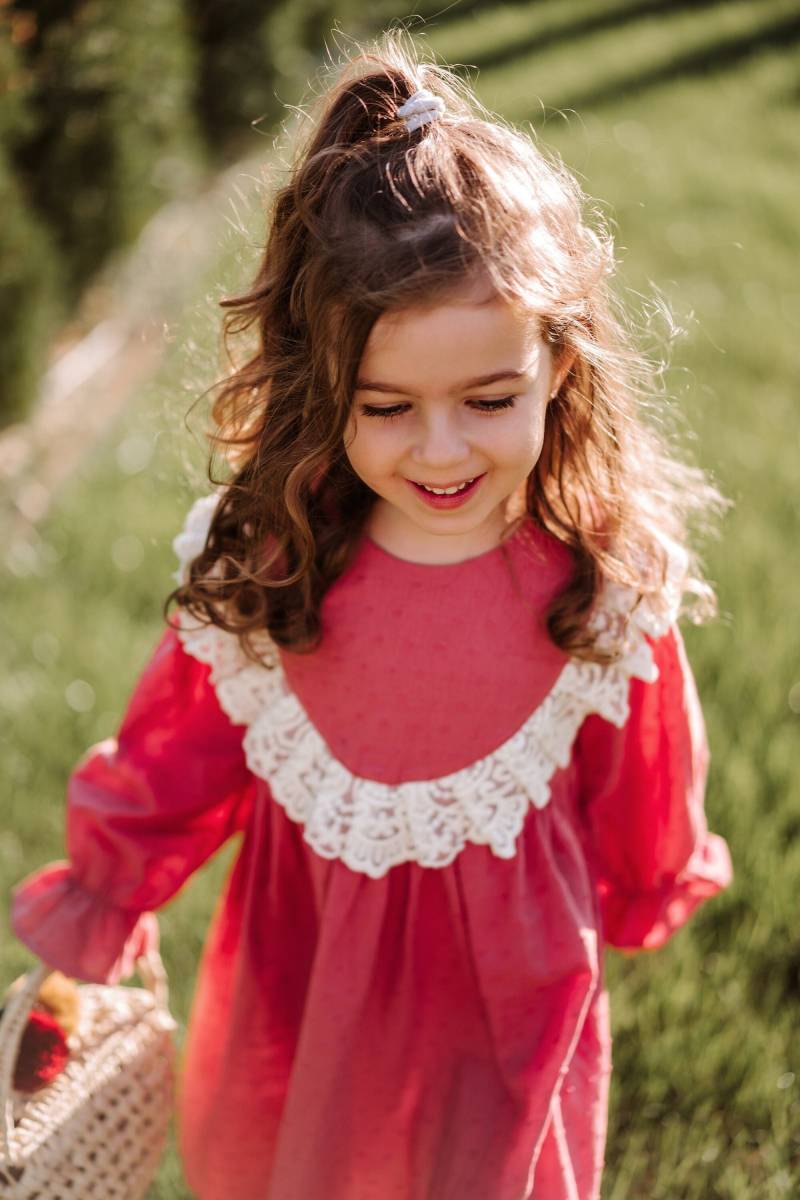 Rüschen Ärmel Mädchen Kleidung, Baby Kleid, Taufe 1. Geburtstag Kleinkind Baumwolle Herbst Frühling Kleid von StellarKidsHandmade