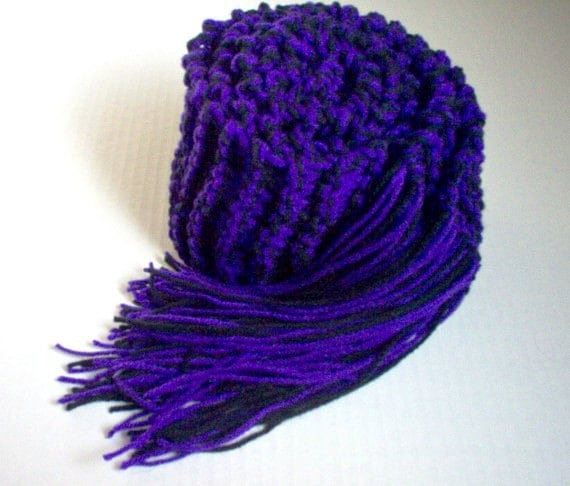 Handgestrickter College Schal Sport Fußball Kansas Baltimore Washington Colorado Rockies Royal Lila Und Schwarz von StellasKnits