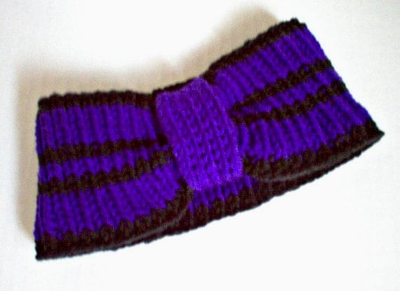 Ohrenwärmer Stirnband Cheerleader College Football Kansas Baltimore Washington Colorado Royal Lila Schwarz Team Gear Alumni Pride von StellasKnits