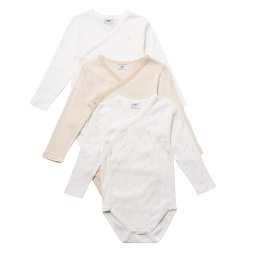 Stellou & friends Baby-Body - Wickelbody 3er Set I kuschelweiche Babys Kleidung für Jungs und Mädchen - langarm 50-56 von Stellou & friends