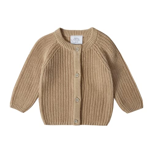 Stellou & friends Cardigan-Strickjacke für Mädchen und Jungen | Hochwertige Baby-Kleidung aus 100% Baumwolle | Gr. 110/116 - Beige von Stellou & friends