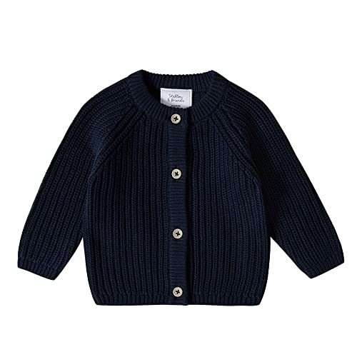 Stellou & friends Cardigan-Strickjacke für Mädchen und Jungen | Hochwertige Baby-Kleidung aus 100% Baumwolle | Gr. 110/116 - Navy von Stellou & friends