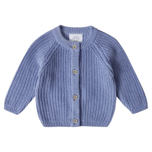 Stellou & friends Cardigan-Strickjacke für Mädchen und Jungen | Hochwertige Baby-Kleidung aus 100% Baumwolle | Gr. 50/56 - Lila von Stellou & friends