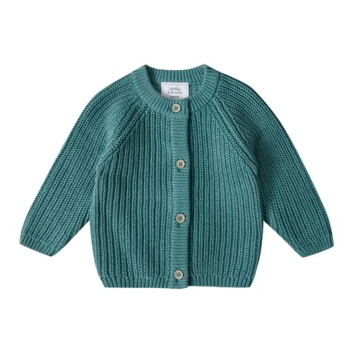 Stellou & friends Cardigan-Strickjacke für Mädchen und Jungen | Hochwertige Baby-Kleidung aus 100% Baumwolle | Gr. 50/56 - Salbei von Stellou & friends