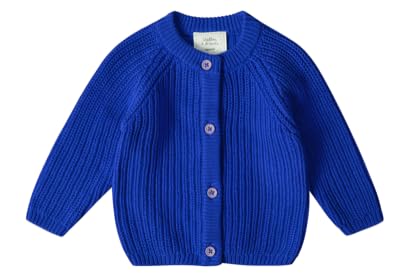 Stellou & friends Cardigan-Strickjacke für Mädchen und Jungen | Hochwertige Baby-Kleidung aus 100% Baumwolle | Gr. 62/68 - Cobalt von Stellou & friends