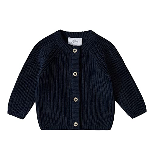 Stellou & friends Cardigan-Strickjacke für Mädchen und Jungen | Hochwertige Baby-Kleidung aus 100% Baumwolle | Gr. 62/68 - Navy von Stellou & friends