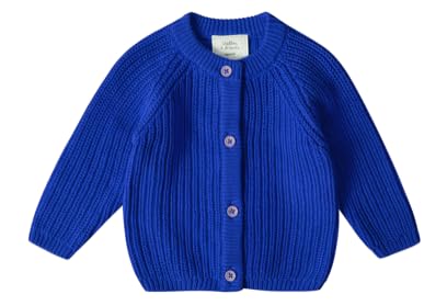 Stellou & friends Cardigan-Strickjacke für Mädchen und Jungen | Hochwertige Baby-Kleidung aus 100% Baumwolle | Gr. 74/80 - Cobalt von Stellou & friends
